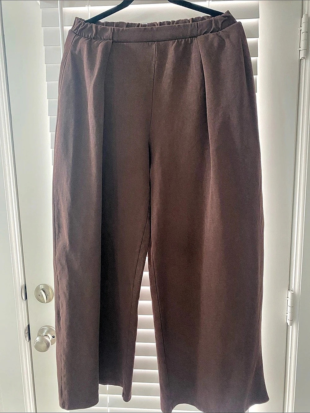 Zara Wide Leg Cotton Pants in Brown Size Medium